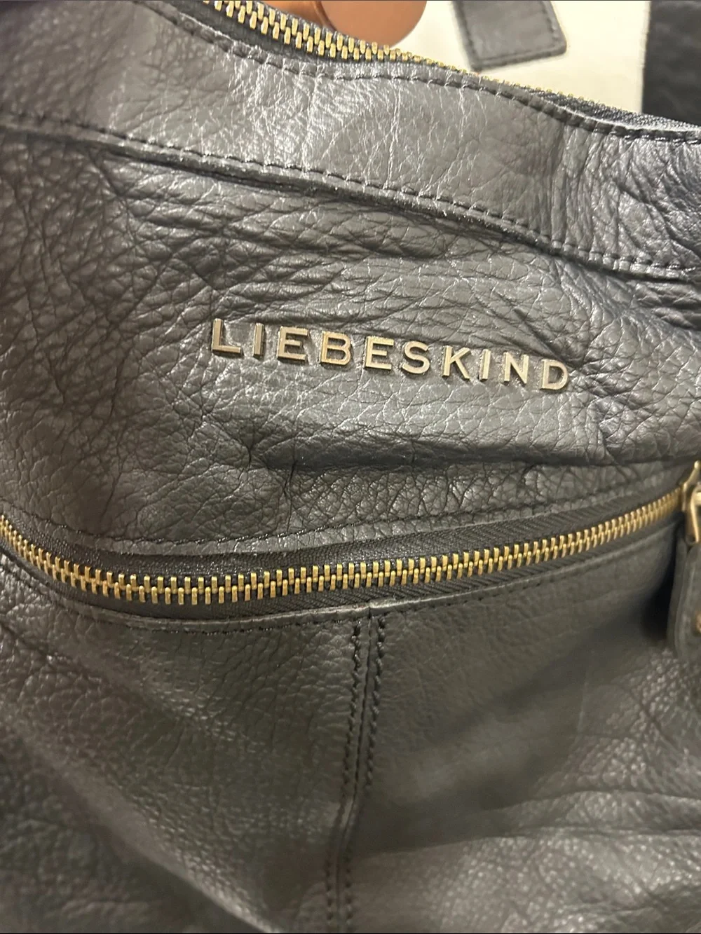 Liebeskind Black Leather Hobo with Brass Hardware Whimsigoth, dark fairy,Grunge